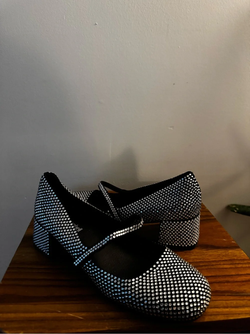 Jeffrey Campbell Black Crystal Mary Jane Flats